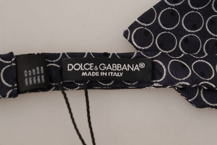 Elegant silk bow tie in black and white