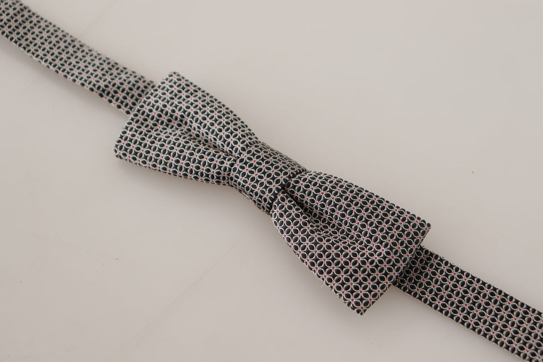 Elegant black silk bow tie