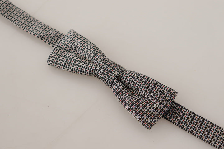 Elegant black silk bow tie