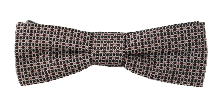 Elegant black silk bow tie