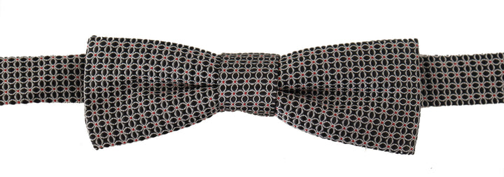 Elegant black silk bow tie