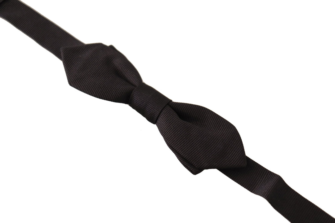 Elegant black silk bow tie