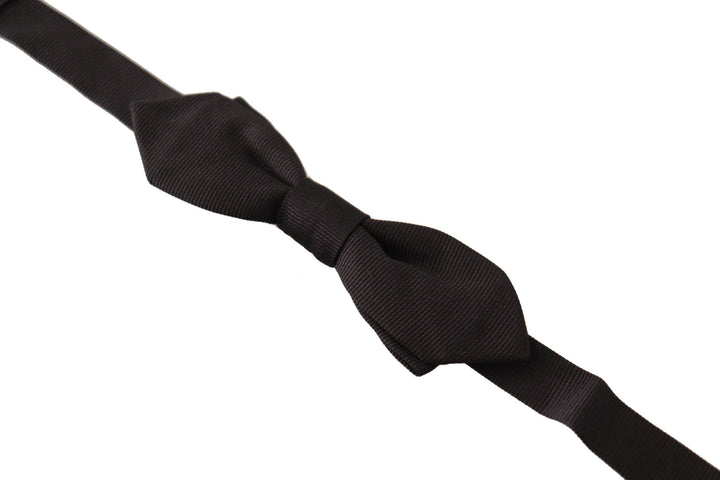 Elegant black silk bow tie