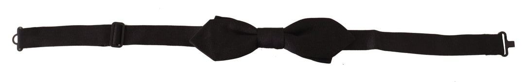 Elegant black silk bow tie