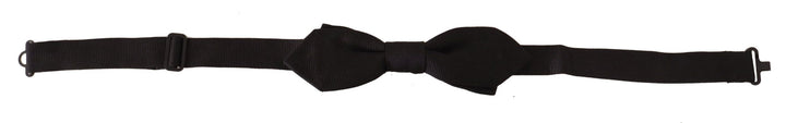Elegant black silk bow tie