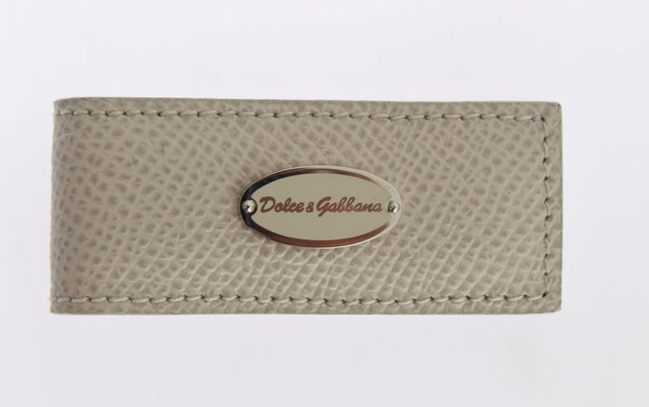 Dolce & Gabbana Elegante Geldklammer aus beigefarbenem Leder