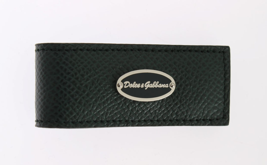 Dolce & Gabbana Elegante Geldklammer aus grünem Leder