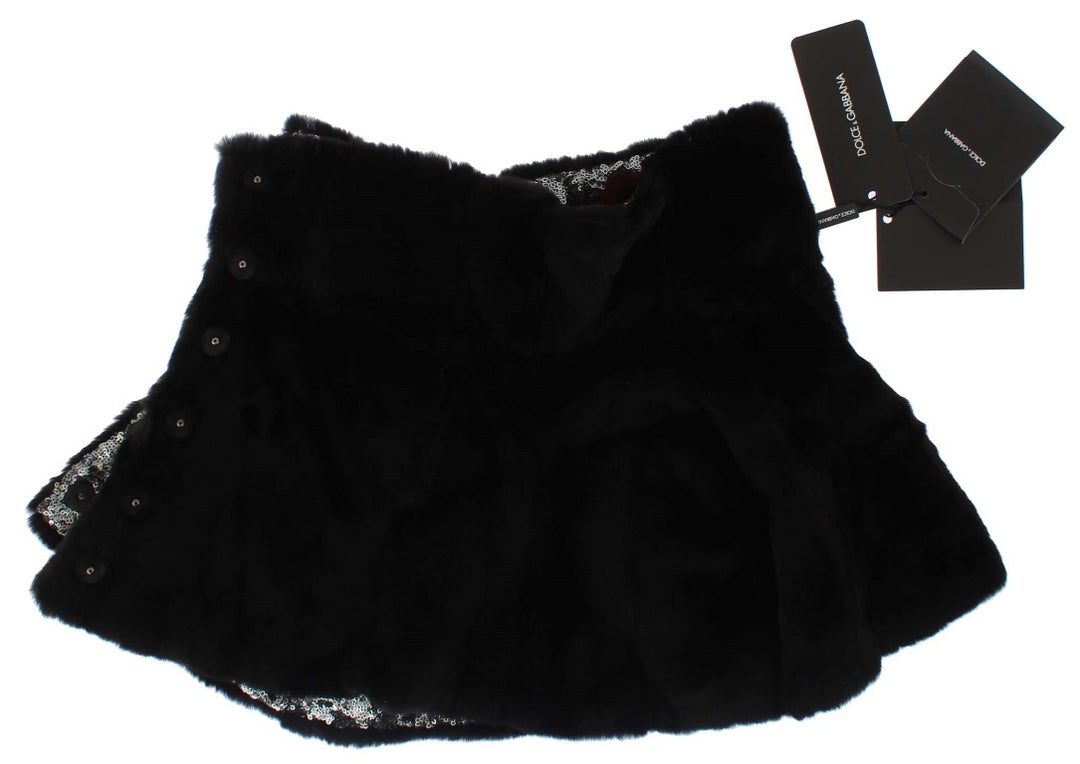 Eleganter floraler Pelzschal mit Pailletten