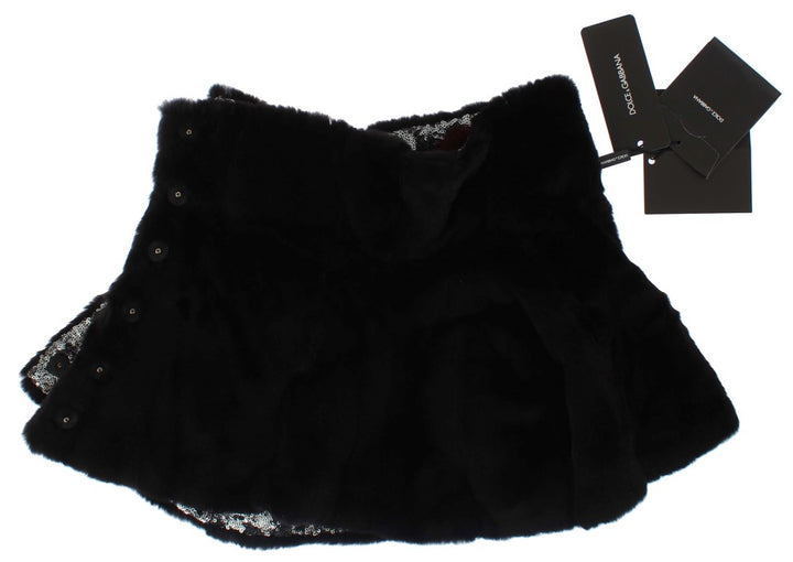 Eleganter floraler Pelzschal mit Pailletten