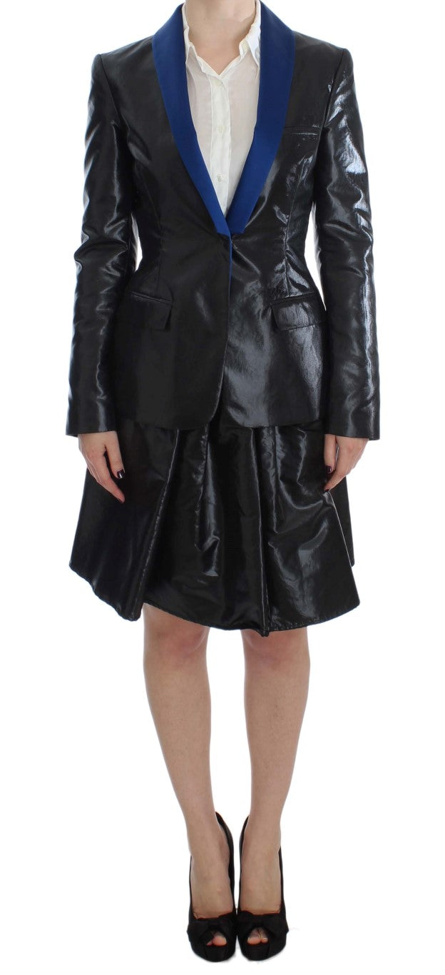 Elegant two-piece black skirt suit