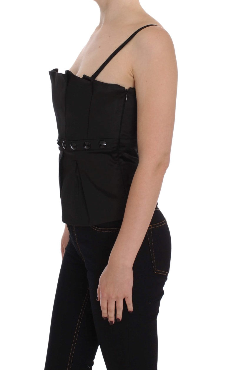 Schwarzes Tank Party Abend Top Bluse