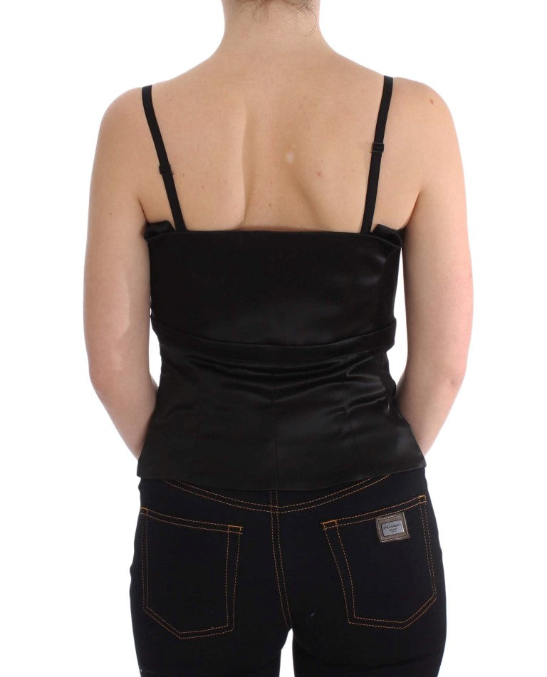 Schwarzes Tank Party Abend Top Bluse