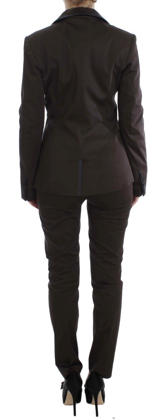 Chic brown suit made of cotton and elastane
