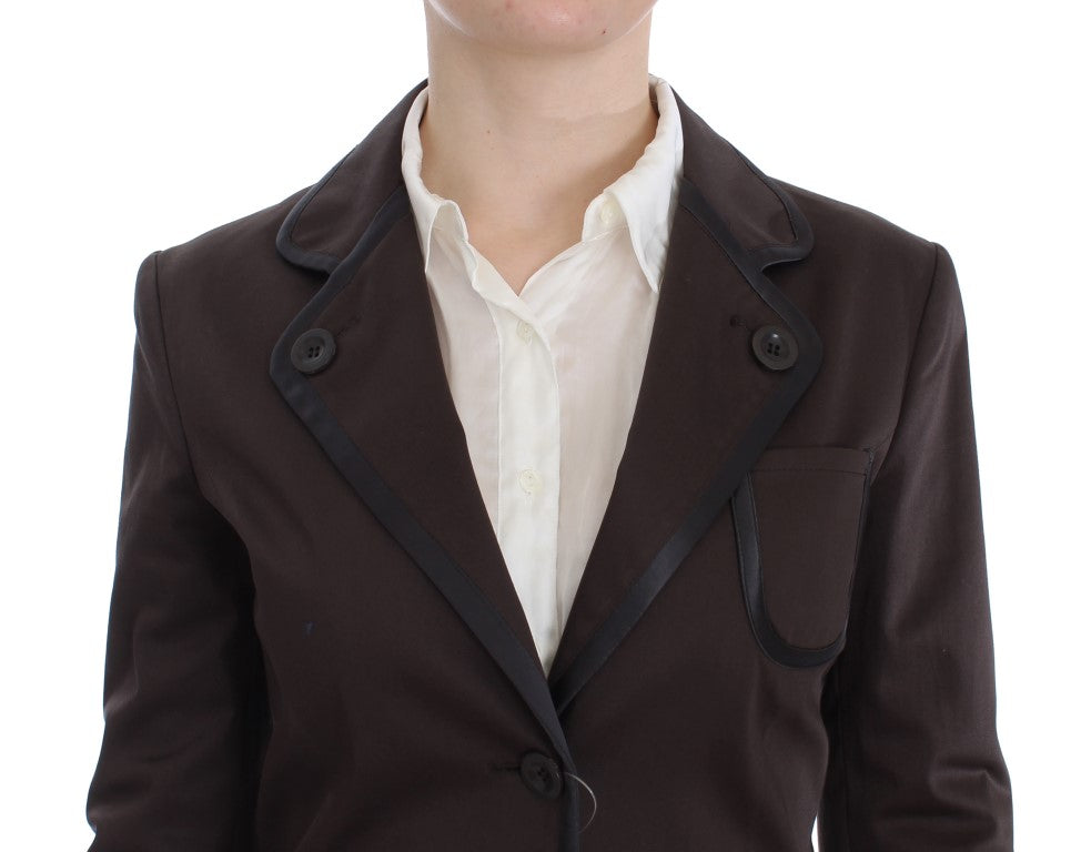 Chic brown suit made of cotton and elastane
