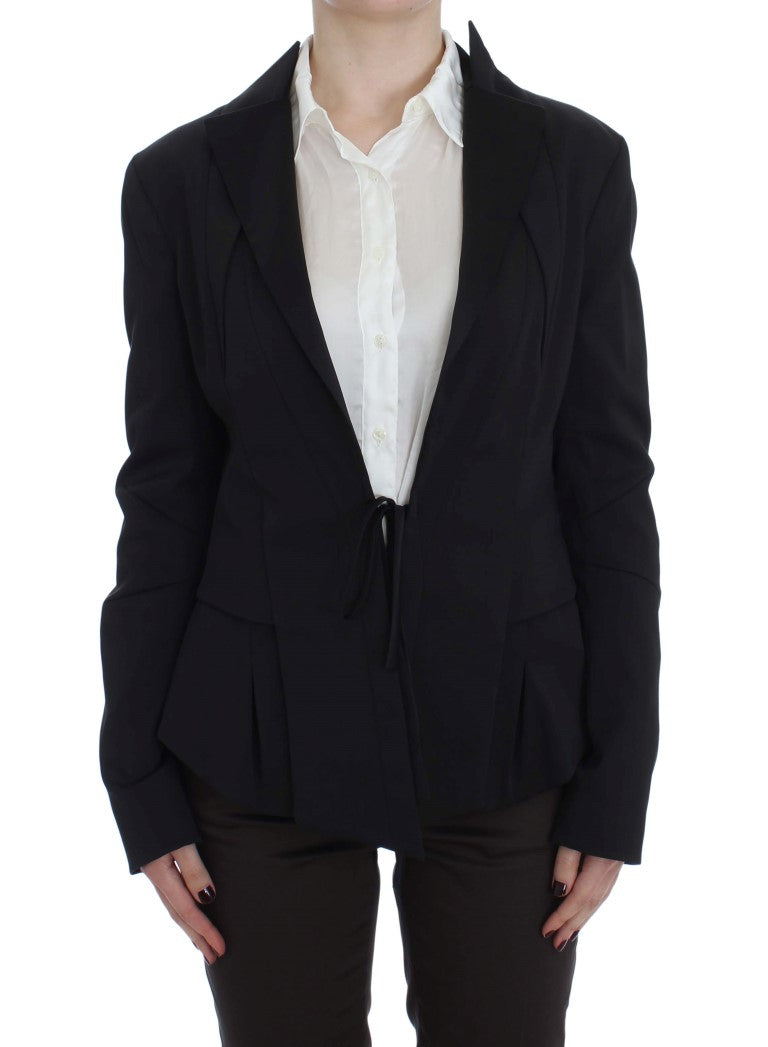 Schwarze einreihige Blazerjacke aus Stretch