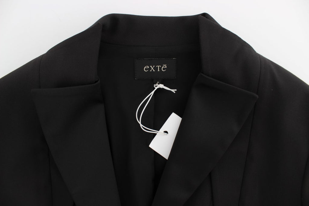 Elegant black stretch blazer jacket