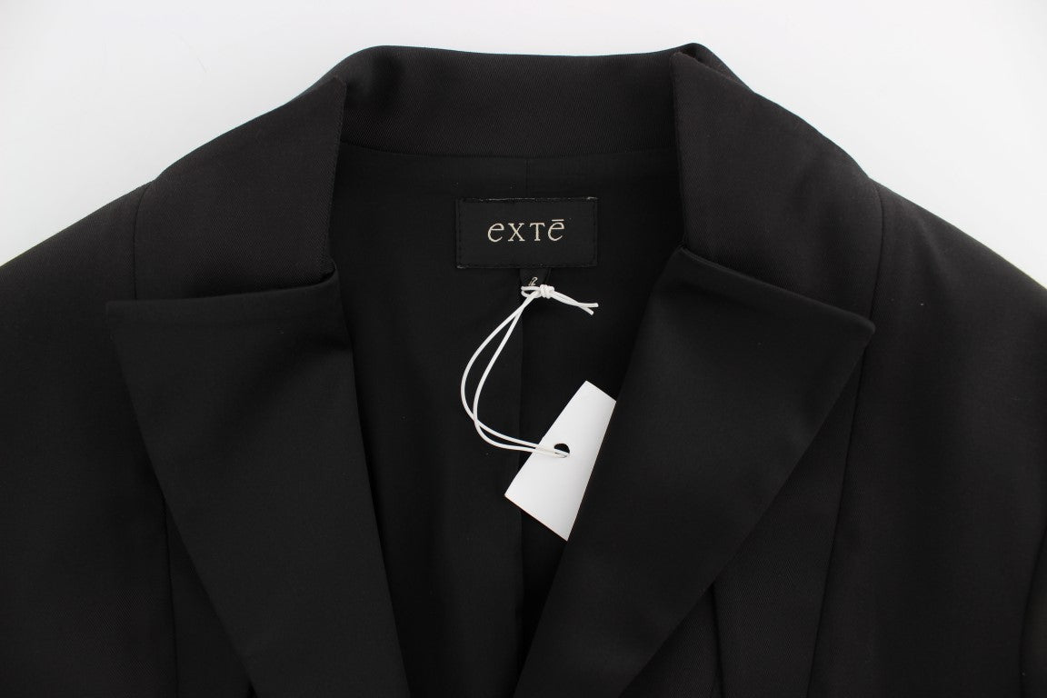 Schwarze einreihige Blazerjacke aus Stretch