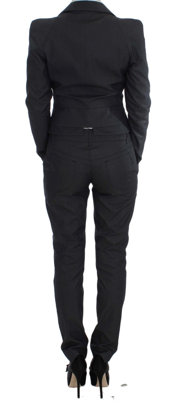 Chic pantsuit ensemble made of grey cotton blend