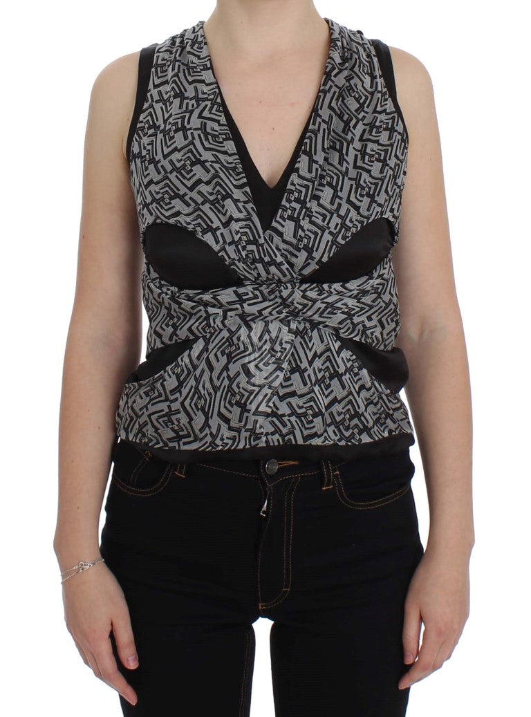 Elegant silk blouse with logo details
