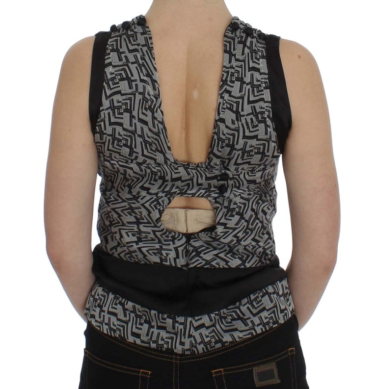 Elegant silk blouse with logo details