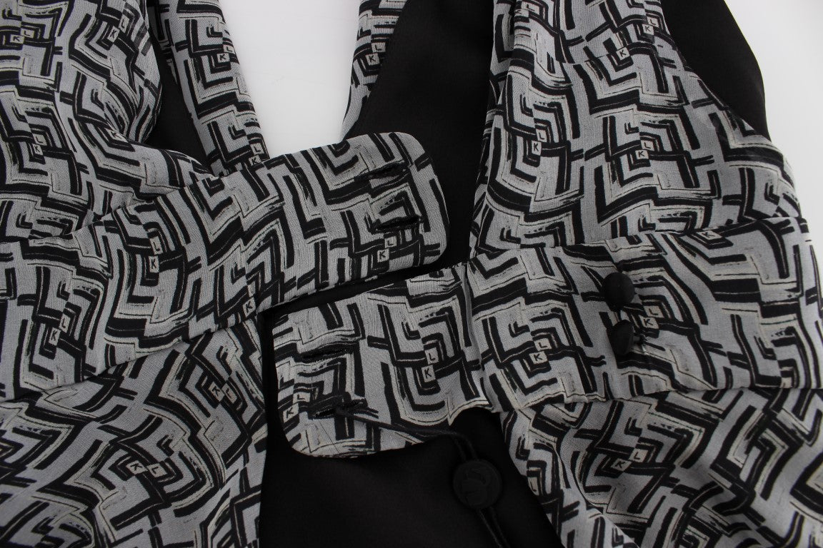 Elegant silk blouse with logo details