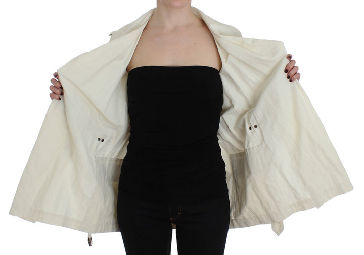 Eleganter weißer Wickel-Trenchcoat