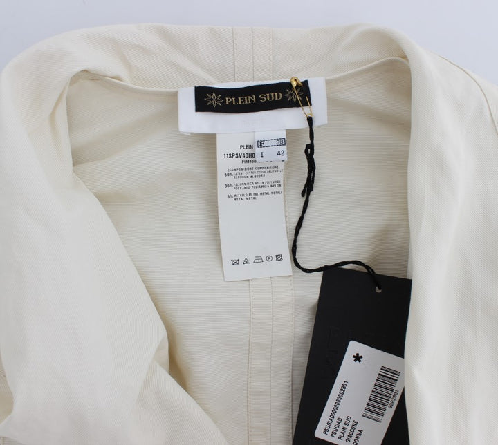 Eleganter weißer Wickel-Trenchcoat