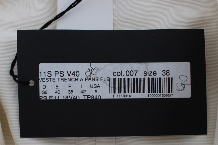 Eleganter weißer Wickel-Trenchcoat