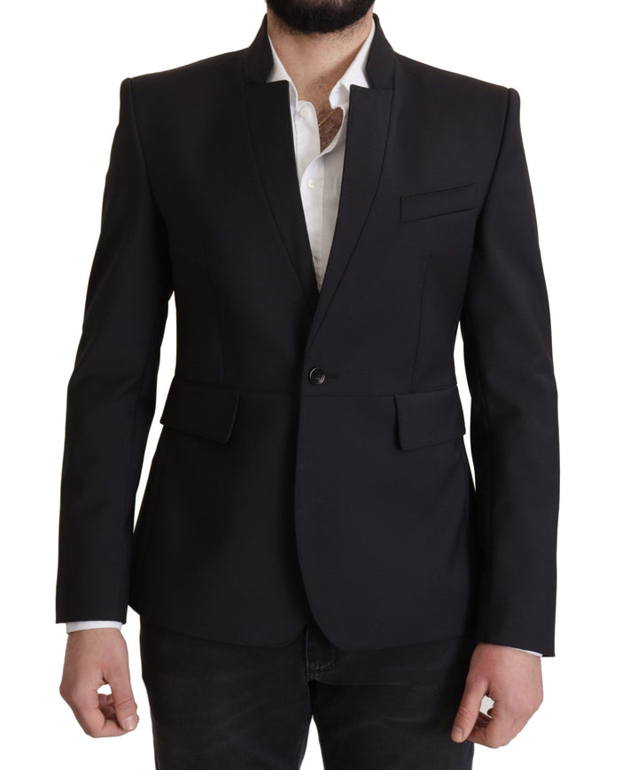 Elegant single-breasted wool blazer