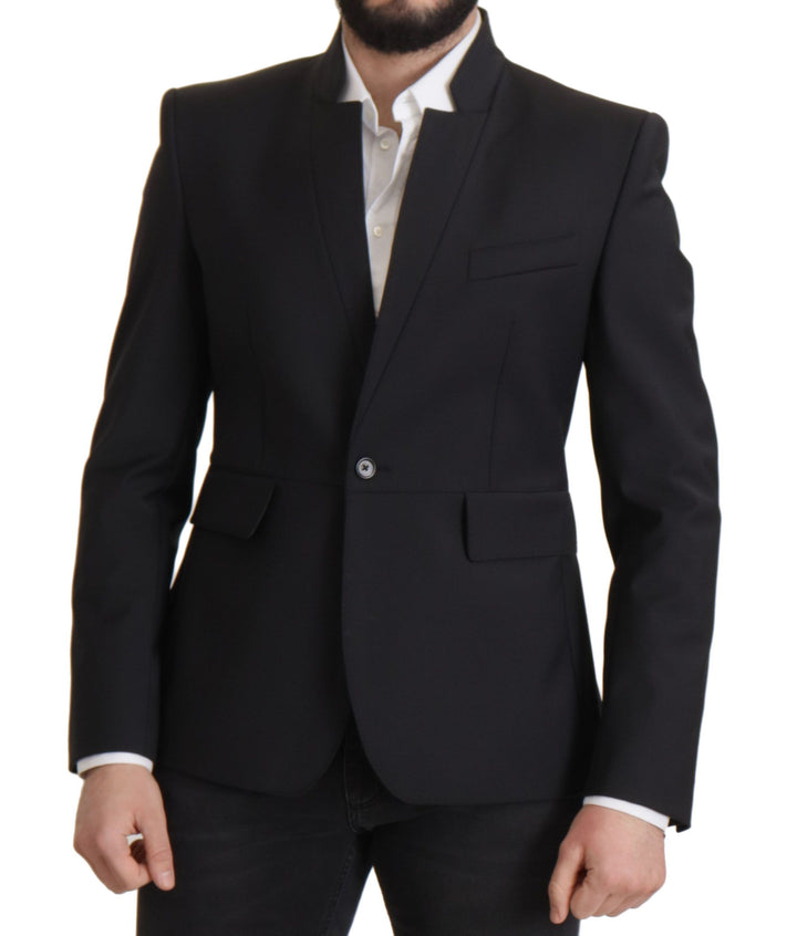 Elegant single-breasted wool blazer