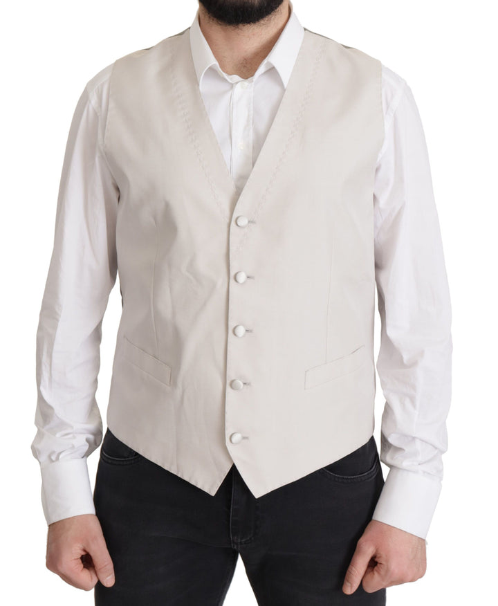 Elegant light grey silk blend suit jacket set
