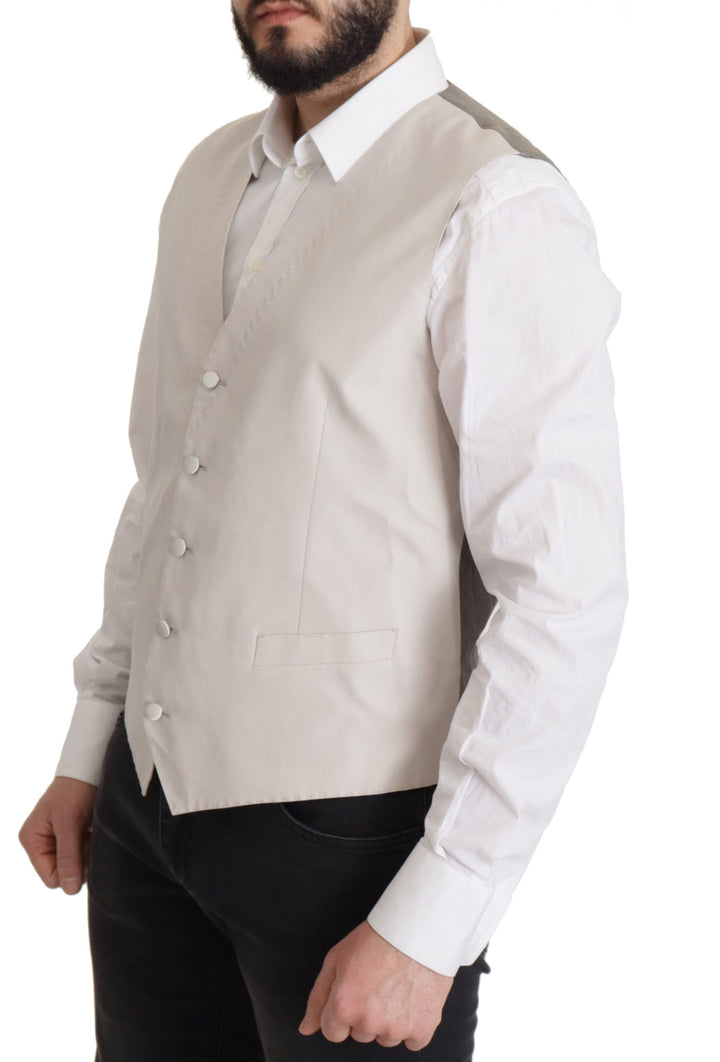 Elegant light grey silk blend suit jacket set