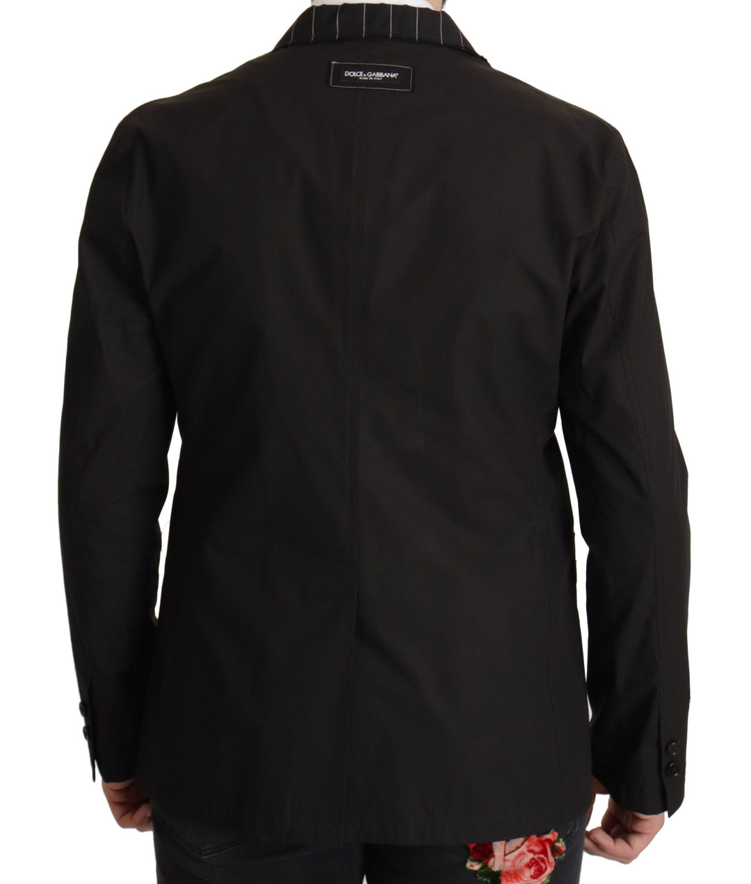 Elegant black blazer made of cotton and wool blend