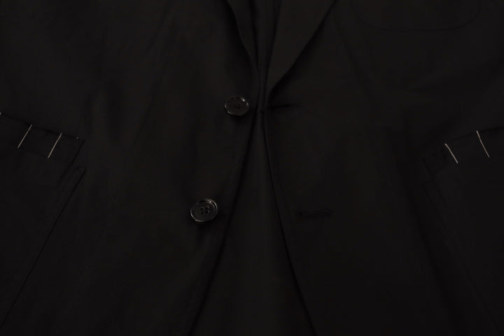 Elegant black blazer made of cotton and wool blend