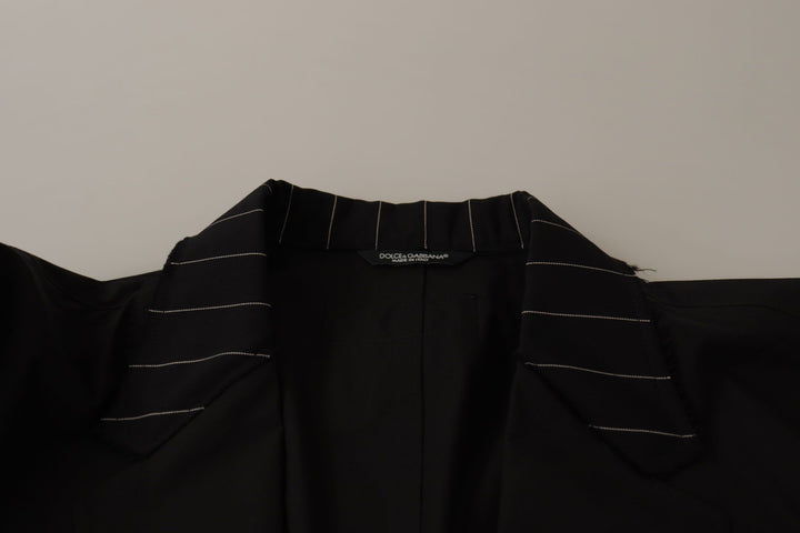 Elegant black blazer made of cotton and wool blend