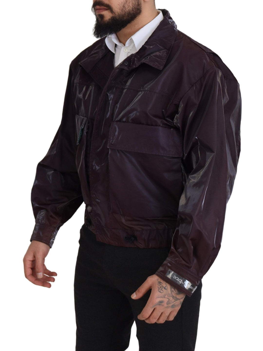 Elegant purple biker jacket