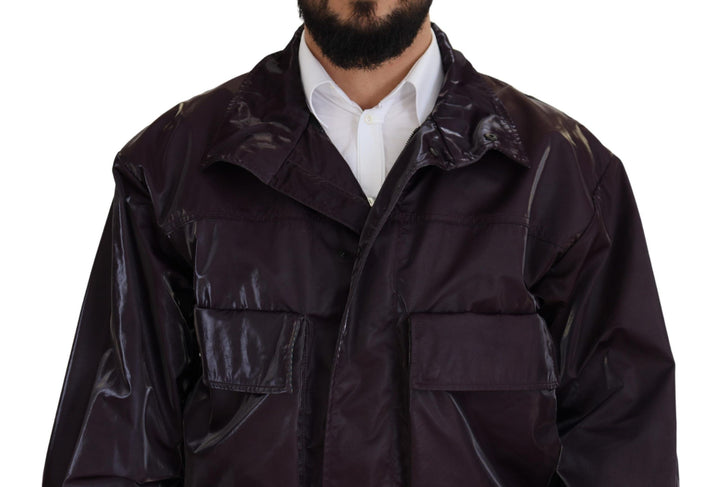Elegant purple biker jacket