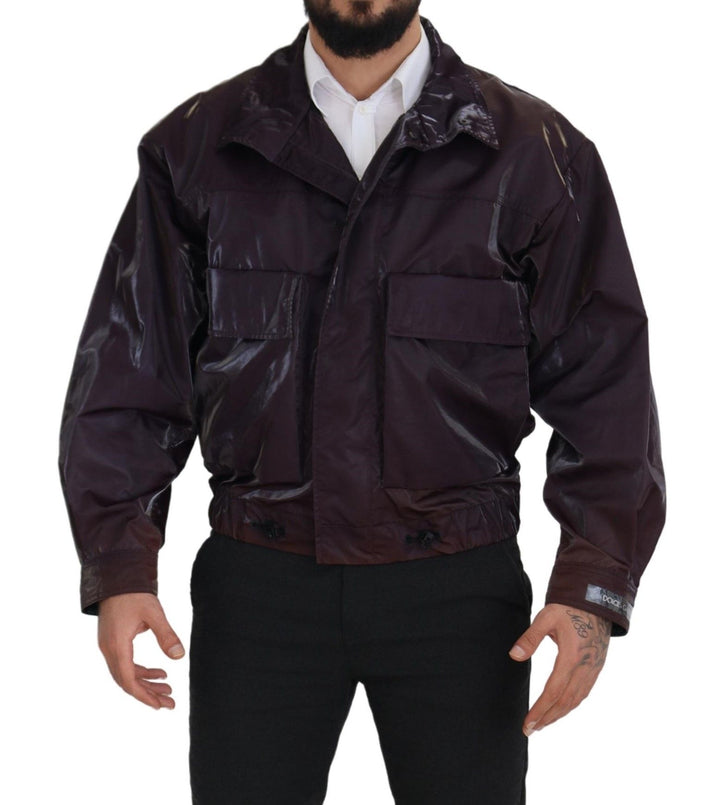 Elegant purple biker jacket