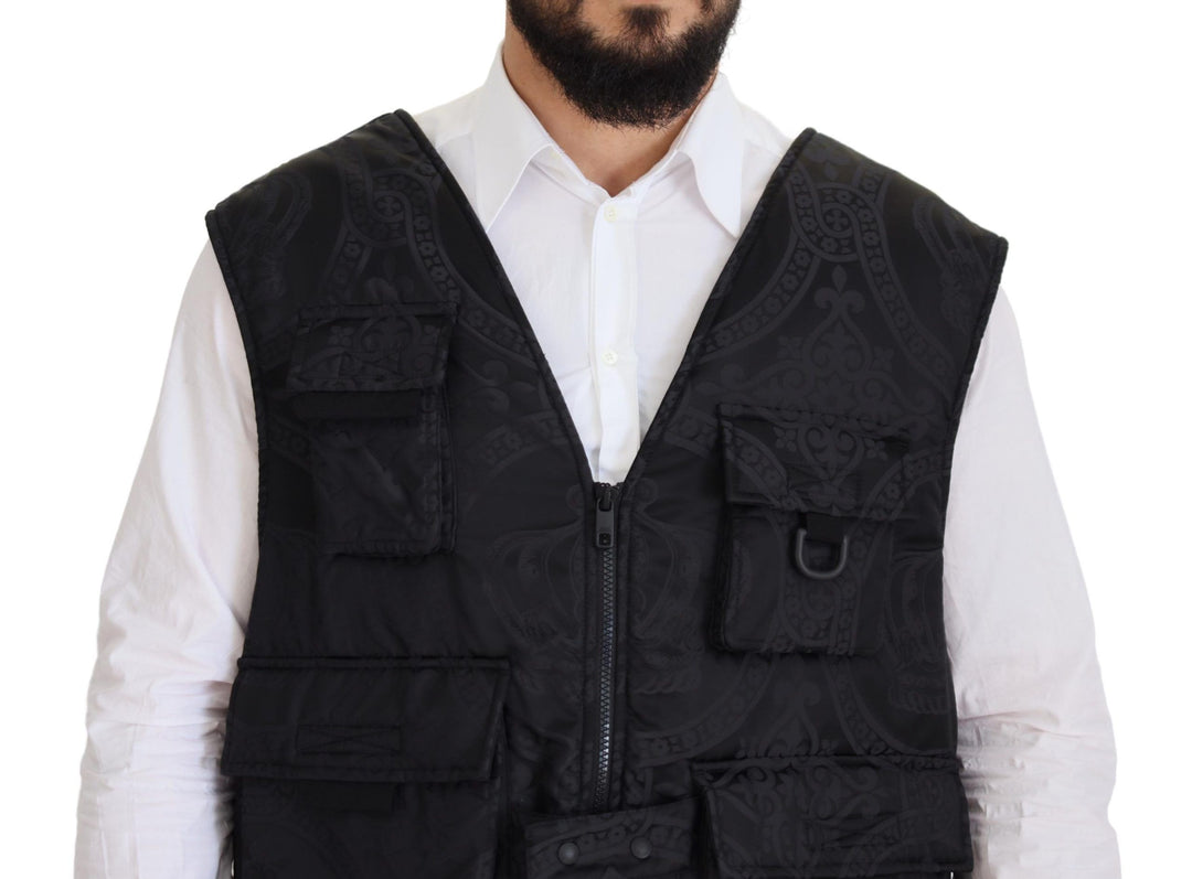 Elegant sleeveless vest jacket in black
