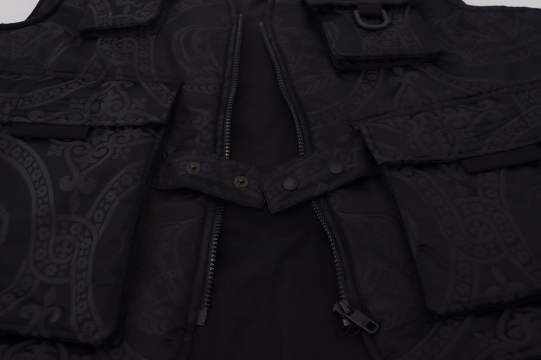 Elegant sleeveless vest jacket in black