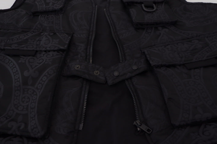 Elegant sleeveless vest jacket in black
