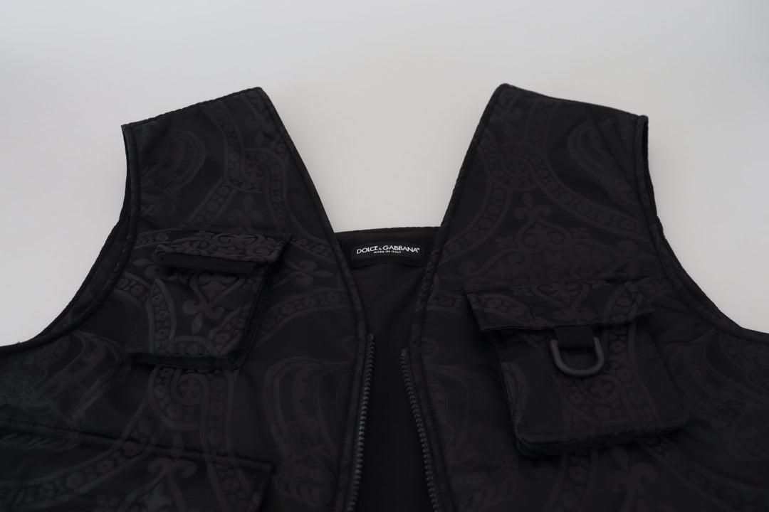 Elegant sleeveless vest jacket in black