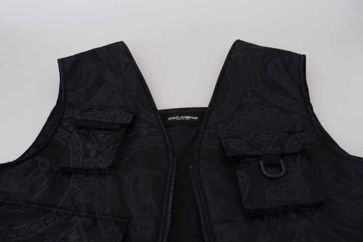 Elegant sleeveless vest jacket in black