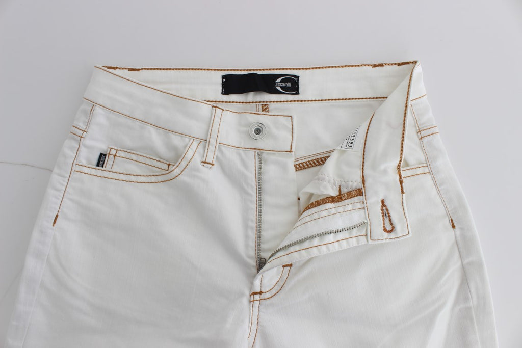 Chic white slim fit denim