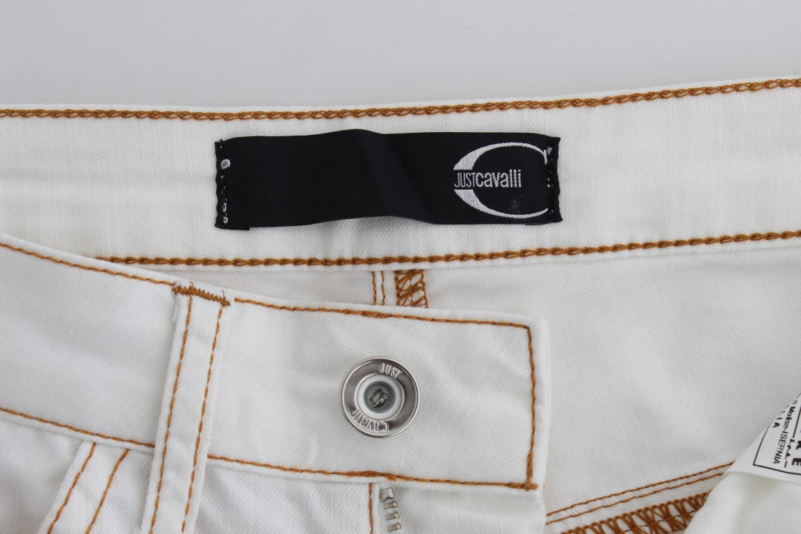 Chic white slim fit denim