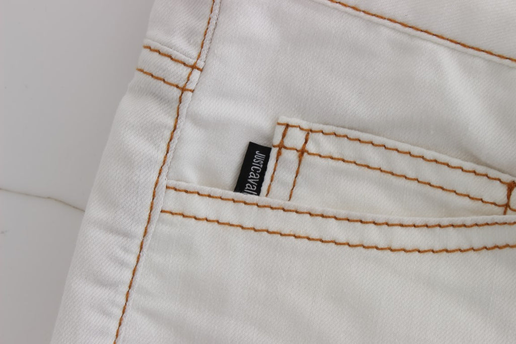 Chic white slim fit denim