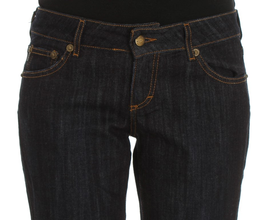Chic blue straight fit designer jeans