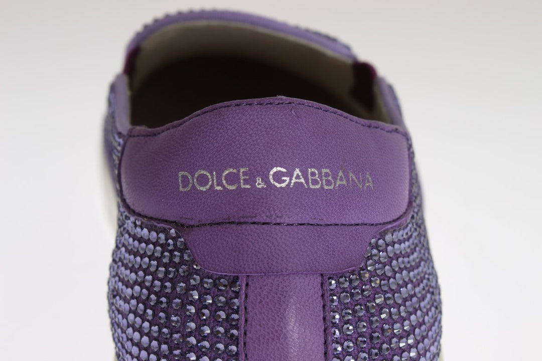 Dolce & Gabbana Elegante lila Strass Fashion Sneakers