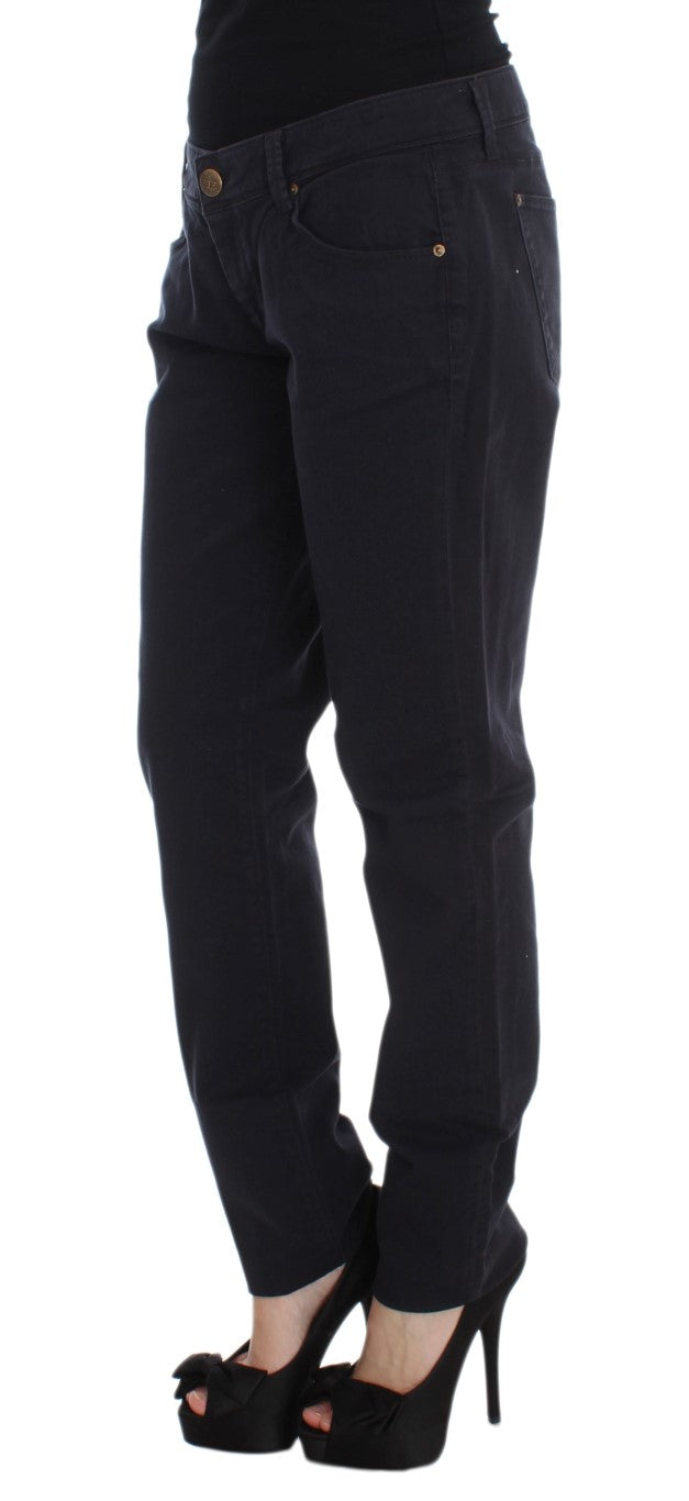 Blaue Baumwollmischung Casual Fit Hose