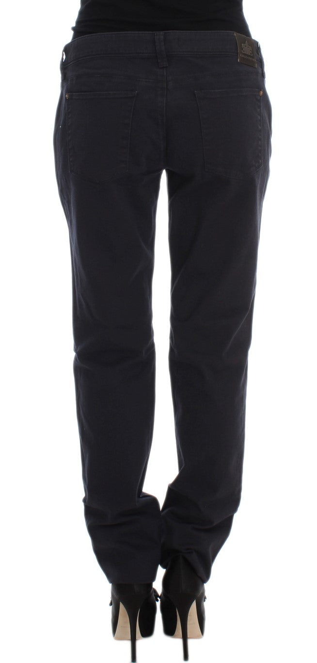 Blaue Baumwollmischung Casual Fit Hose